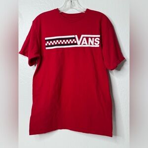 VANS‎ Shirt Adult Large Red Off The Wall Short Sleeve Skateboard Surf  Tee Mens